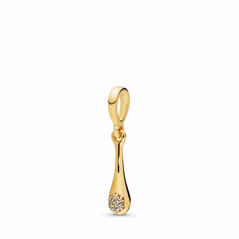 Pandora Shine™ Modern Lovepods™ Pendant Ireland - 18ct Gold Plated/Cubic Zirconia - 641879QWZ